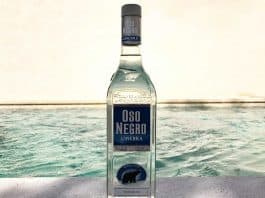 Eine Flasche des Ost Negro Ginebra Premium Gins