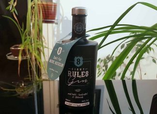 Testbericht Eight Rules Gin Eine Flasche des 8 Rules Gins