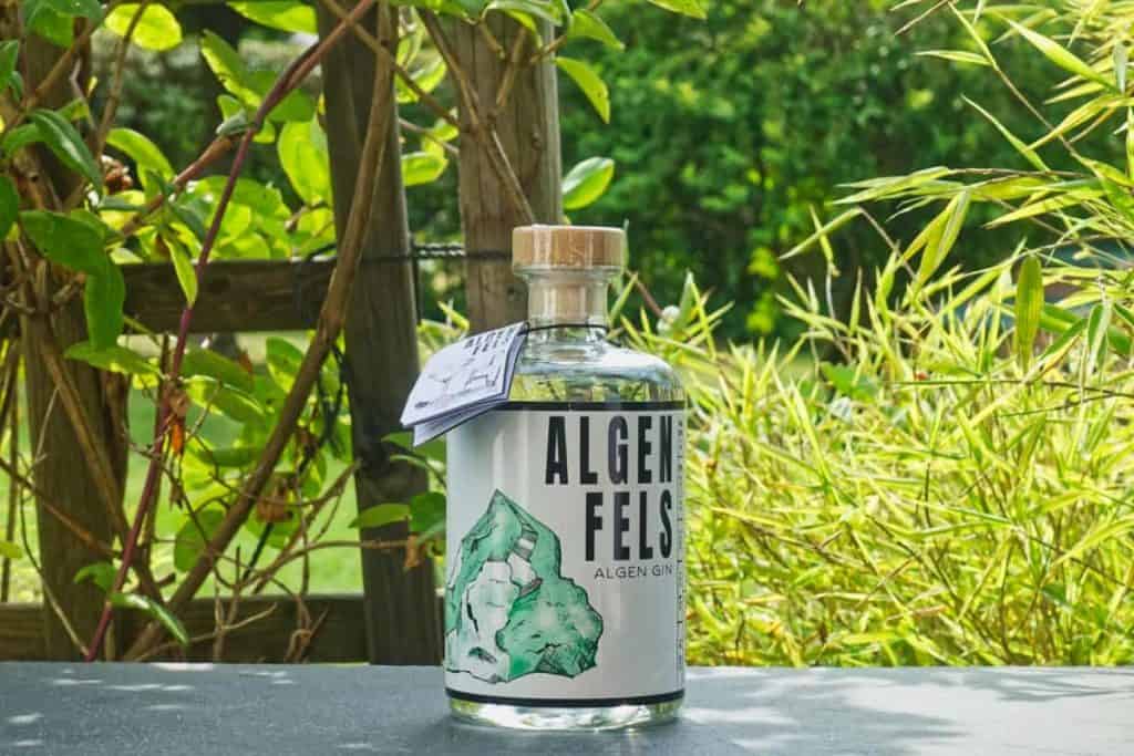 Eine Flasche des Algenfels Gins