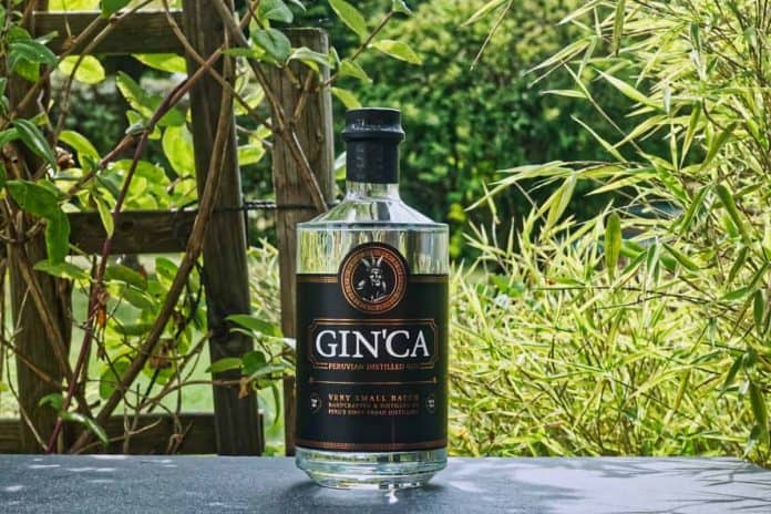 Eine Flasche des Ginca Gins