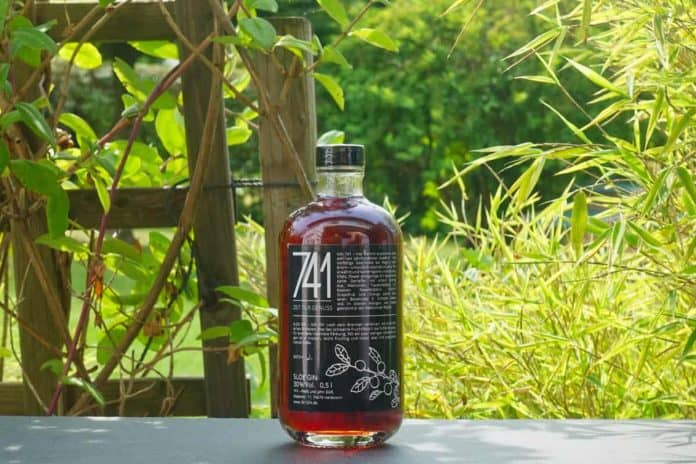 Eine Flasche des Sloe Gins 741