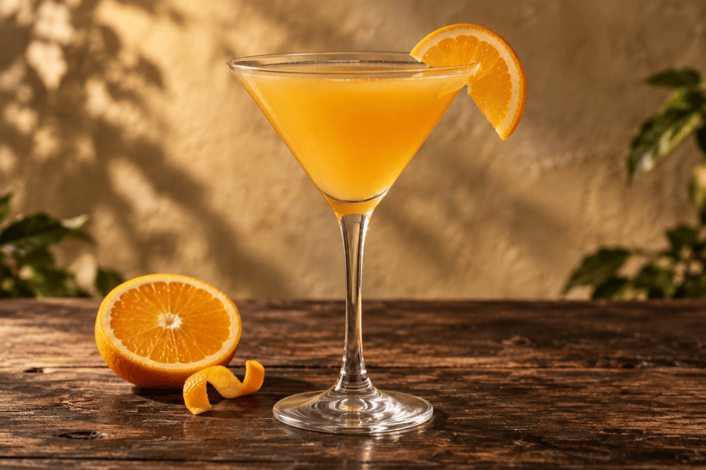 Bronx Cocktail im Martini-Glas mit Orangenscheibe