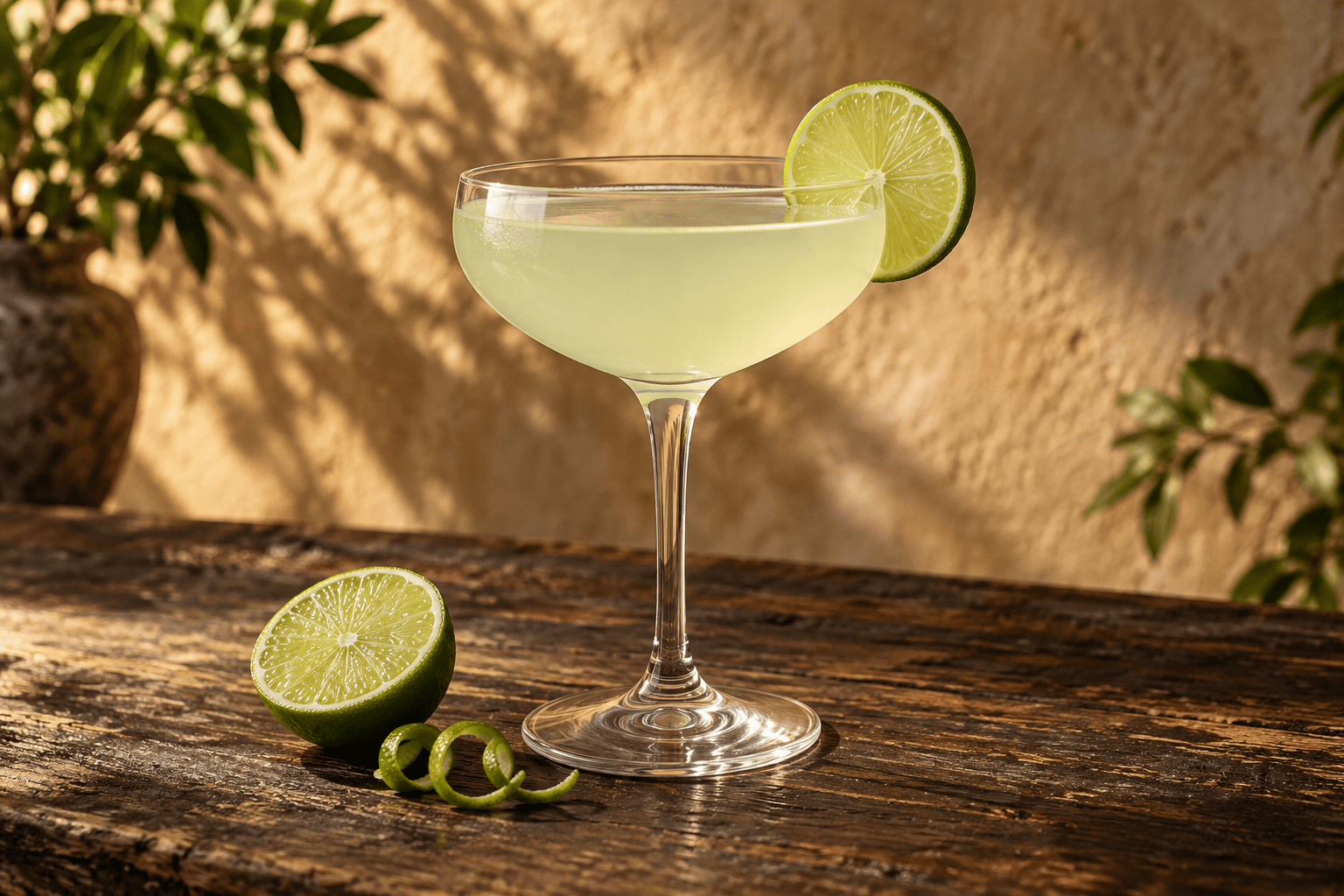 Gimlet mit Gin und Limette in einer Cocktailschale